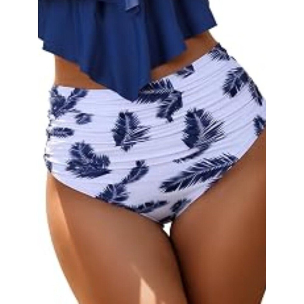 Womens High Waisted Bottoms Tummy Control Modest Swimwear S